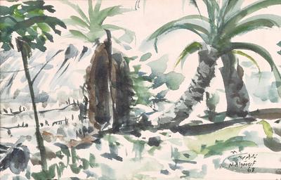 A Cabin in the Farm, 1968, Watercolour