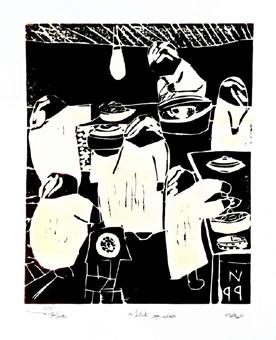 Bacha, 1999, Linoleum print