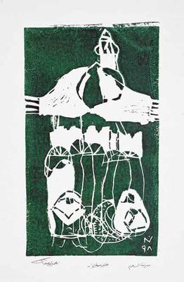 City of Peace, 2000, Linoleum print