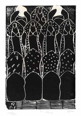 Dance of Joy, 2004, Linoleum print