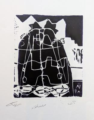 Familiarity, 1998, Linoleum print