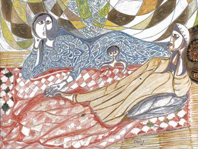 Family, 1986, Watercolors and marker pens