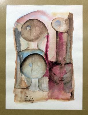 Figures, 1983, Watercolour