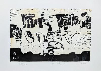 Garashia Souq, 2001, Linoleum print