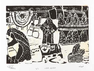 Hospitality, 2001, Linoleum print