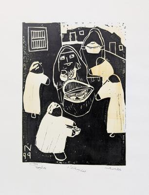 Hot Chickpeas, 1999, Linoleum print