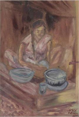 Housewife, 1962, Oil on board