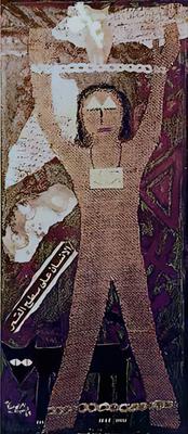 Man Reaches the Moon, 1969, Oil and mixed media
