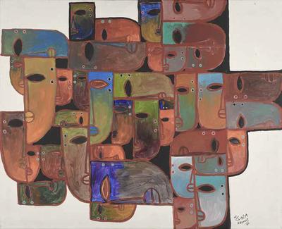 Masks, 1983, Acrylic