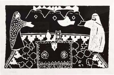Messenger Of Love, 1996, Linoleum print