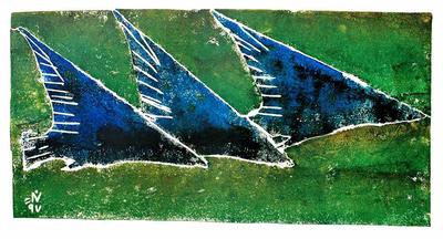 Migration, 1997, Linoleum print