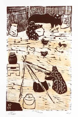 Mother of Goodness, 1999, Linoleum print