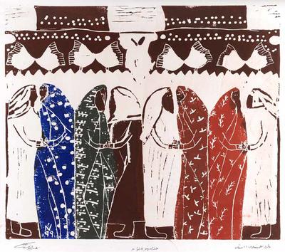 My Country, the Box of Kindness, 1999, Linoleum print