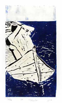 O-ye-Giver, 2001, Linoleum print