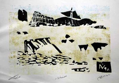 Old Memories, 1998, Linoleum print
