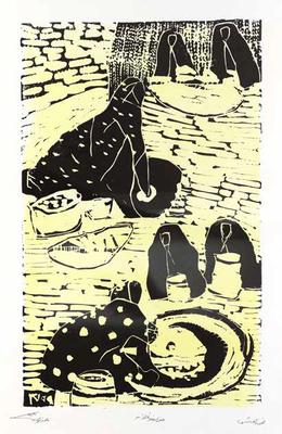 Our Day’s Keep, 1999, Linoleum print