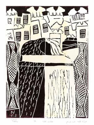Our Land is the Place for Peace, 2001, Linoleum print