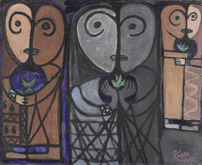Protecting the Green Bird, 1979, Acrylic