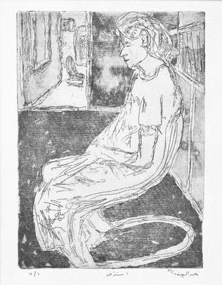 Relaxing, 1981, Zinc etching