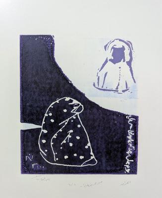 Separation, 1996, Linoleum print