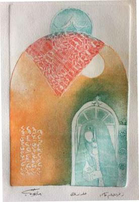 Sing, Um Jassim 3, 1988, Zinc etching (colored)
