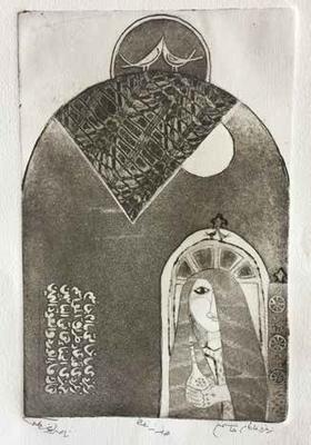 Sing, Um Jassim 5, 1988, Zinc etching (colored)