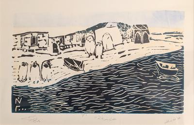 Slita Shore, 2000, Linoleum print