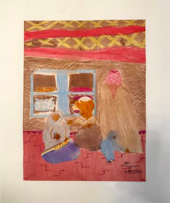 The Bisht Taylors, 1993, Stencils, watercolors and pastels