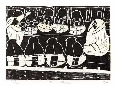 The Chanter, 1999, Linoleum print