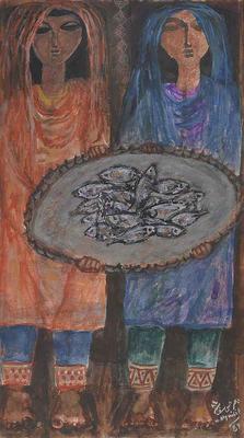 The Fish Merchant, 1984, Watercolour