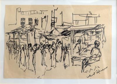 The Flea Market, 1966, Sketch