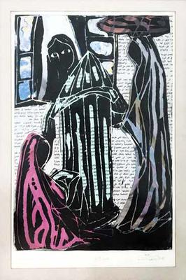 The Green Spring 2, 1985, Linoleum print