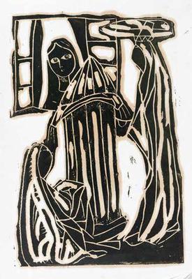 The Green Spring 2b, 1985, Linoleum print