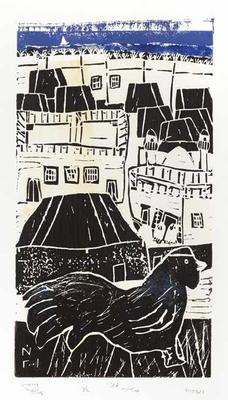 The Guard, 2001, Linoleum print