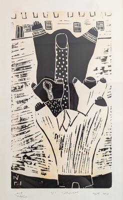 The Happy Return, 2001, Linoleum print