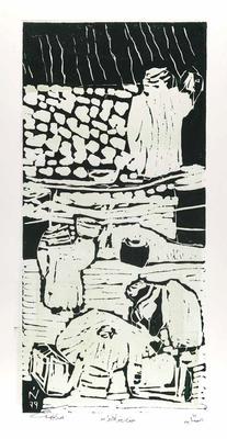 The Masons, 1999, Linoleum print