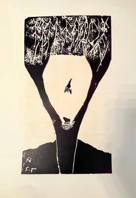 The Prey, 2003, Linoleum print