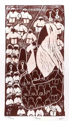 The Religious Teacher, 1999, Linoleum print