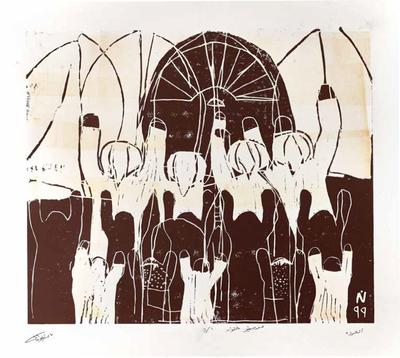 The Return, 1999, Linoleum print