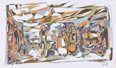 The Souq, 1986, Watercolour