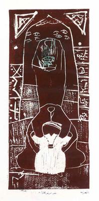 The Talisman, 1999, Linoleum print