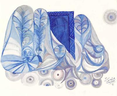 The Woman and the Date Tree, 1981, Watercolour