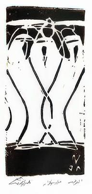 Traditional Dance - Arda, 1998, Linoleum print