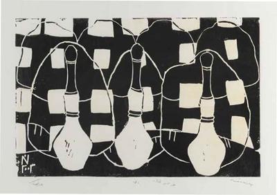 Traditional Gathering, 2002, Linoleum print