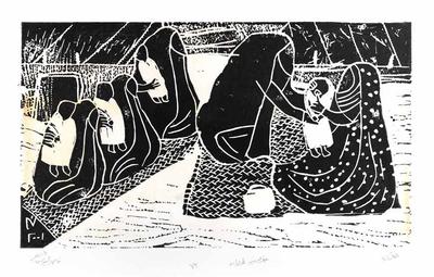 Traditional Healer, 2001, Linoleum print