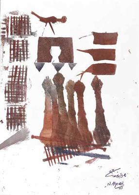 Untitled, 1993, Watercolor stencil